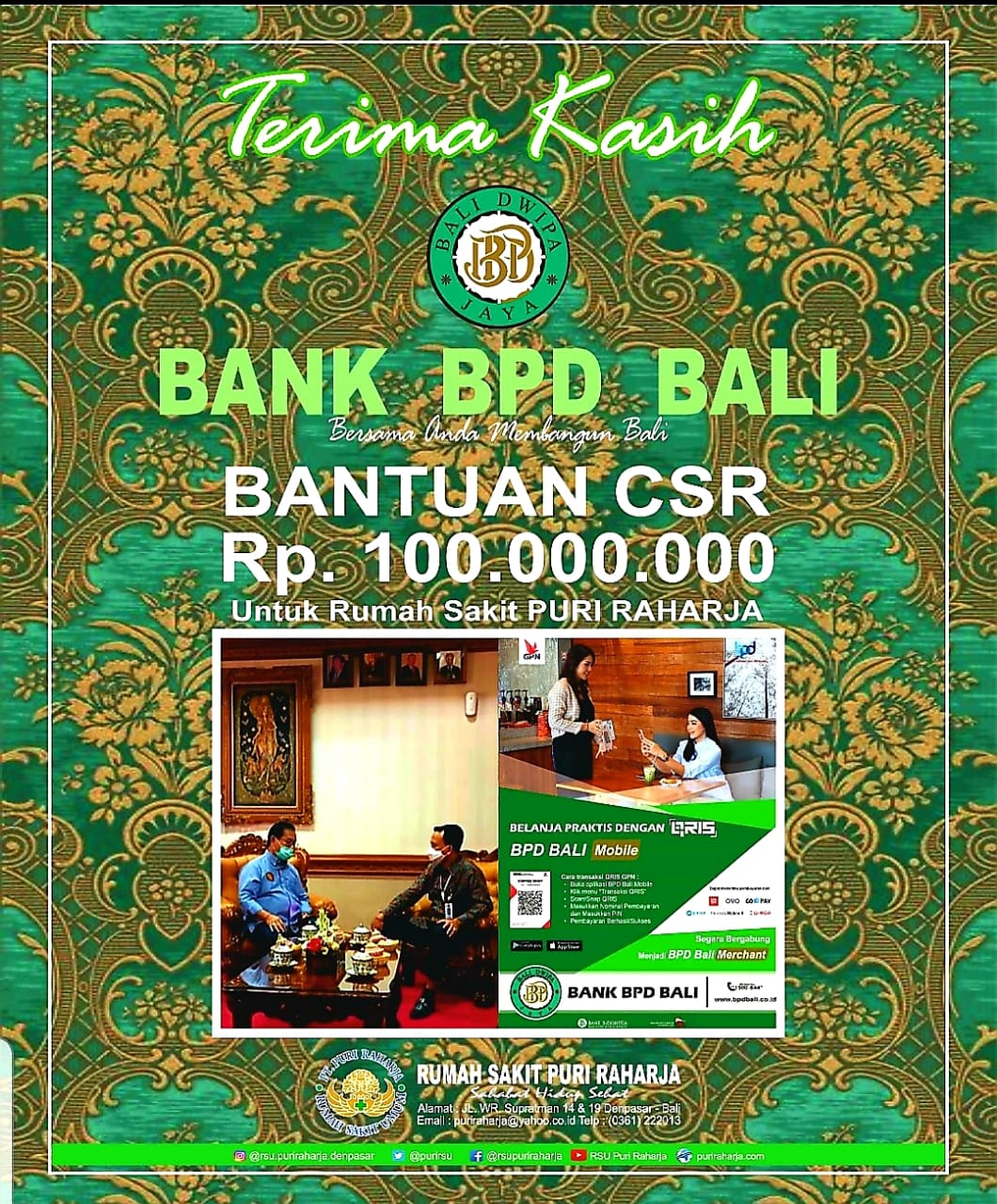 Terima Kasih Bank BPD Bali Atas Bantuan CSR 